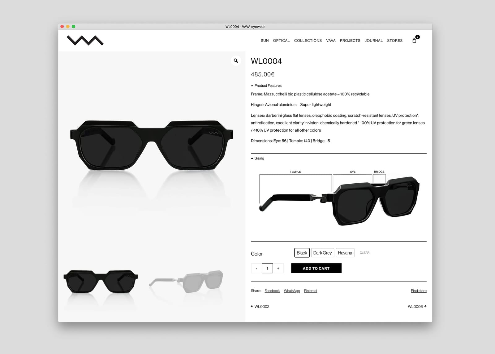 VAVA Eyewear eshop – 8/9